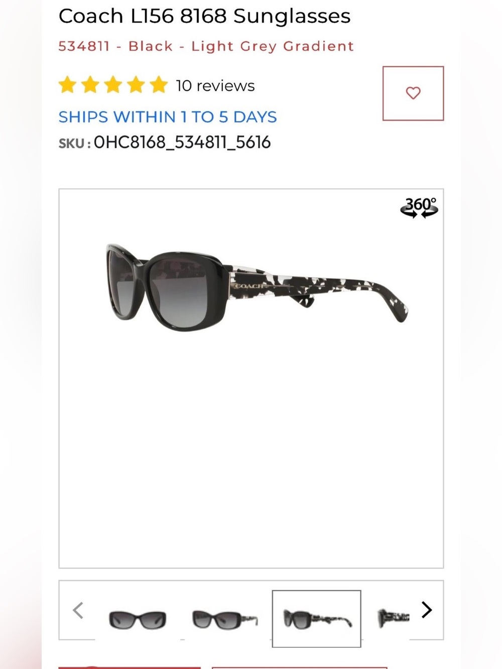Coach L156 8168 Sunglasses ( Women ) - Picture 4 of 7